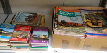 A shelf of railway books and magazines