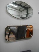 2 bevel edged mirrors