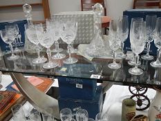 A quantity of Bohemian crystal glass decanters,
