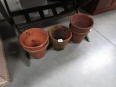 5 terracotta garden pots