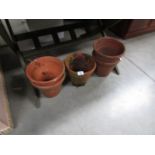 5 terracotta garden pots