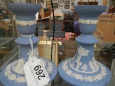 A pair of Wedgwood candlesticks