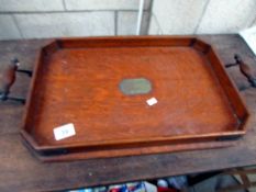 An oak tea tray