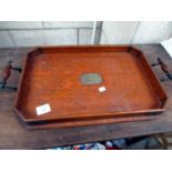 An oak tea tray