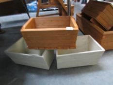 3 new wooden plant troughs