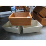 3 new wooden plant troughs