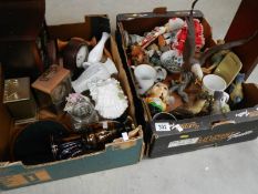 2 boxes of miscellaneous including clocks,