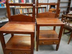 A pair of pine side tables