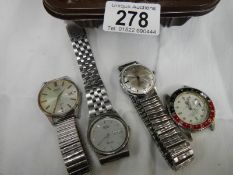 4 old wristwatches including Seiko automatic