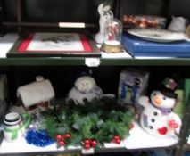 2 shelves of Christmas items