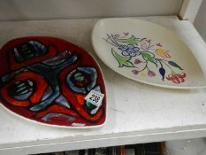 2 Poole pottery dishes