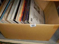 A box of LP records