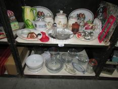 2 shelves of miscellaneous including storage jars