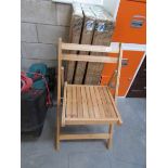 4 new boxed wooden folding chairs