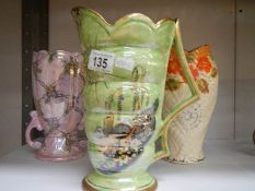 2 Arthur Wood vases and an Arthur Wood jug