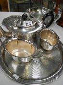 A quantity of silver plate including tea ware