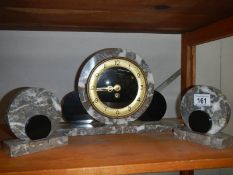 A French marble clock set