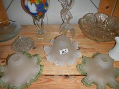 A mixed lot of glass including lamp shades