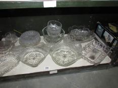 A mixed lot of glass ware, one shelf