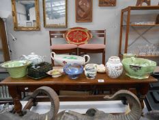 A mixed lot of Arthur Wood pottery including cheese dish,