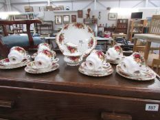 A 21 piece Royal Albert Old Country Roses tea set