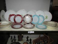 A mixed lot of plates, one shelf