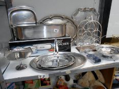A mixed lot of stainless steel and silver plate,