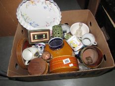 A box of miscellaneous china etc