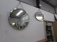 2 1940's style bevel edged mirrors