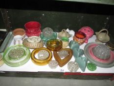 A mixed lot of glass ware, one shelf