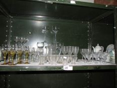 A mixed lot of glassware etc one shelf
