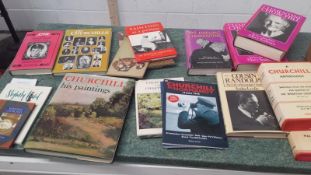 Churchill interest. A quantity of books relating to Winston Churchill.