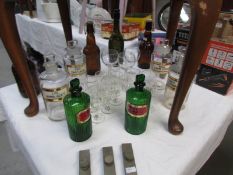 A mixed lot of glass including chemist's bottles