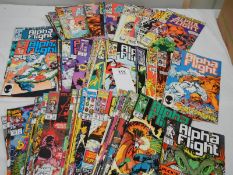 Approx 90 Marvel Alpha Flight comics