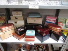 A large quantity of jewellery boxes including some musical
