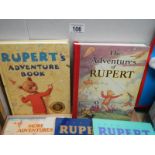 An excellent collection of Rupert the Bear facsimile annuals 1939,1940,1941,1942,1943,1944,1945,