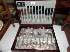 A cased Kings pattern canteen of cutlery