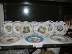 A mixed lot of plates including ribbon plates, one shelf