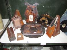 A mixed lot of old wooden items,