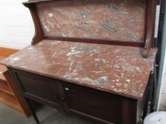 An Edwardian marble topped wash stand