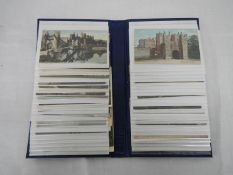 An album of approx 100 old postcards, GB castles