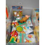 A collection of Rupert the Bear toys etc including windups