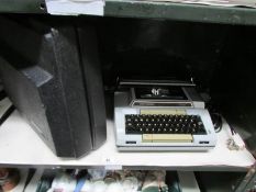 A Smith Corona portable typewriter