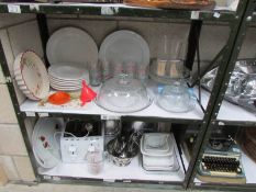 2 shelves of assorted kitchen ware