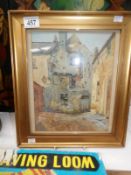 A framed and glazed watercolour signed Evelyn Fontaine,