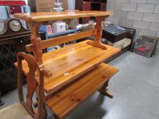 A pine table and benches