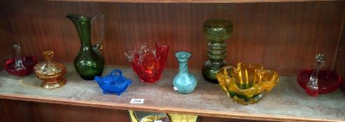 A mixed lot of coloured glass