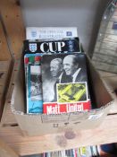 A collection of football related books including Manchester United, Manchester City,