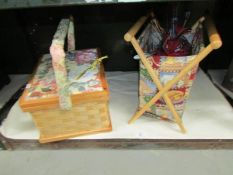 A sewing box and a knitting bag,