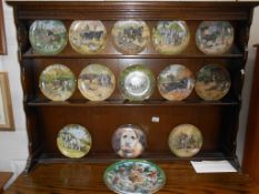12 Dick Twinney shire horse plates and 2 Burner terrier plated with certificates